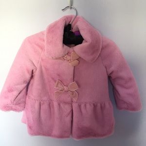 5/$25 Green Dog Super soft, teddy bear pink coat size 12 month